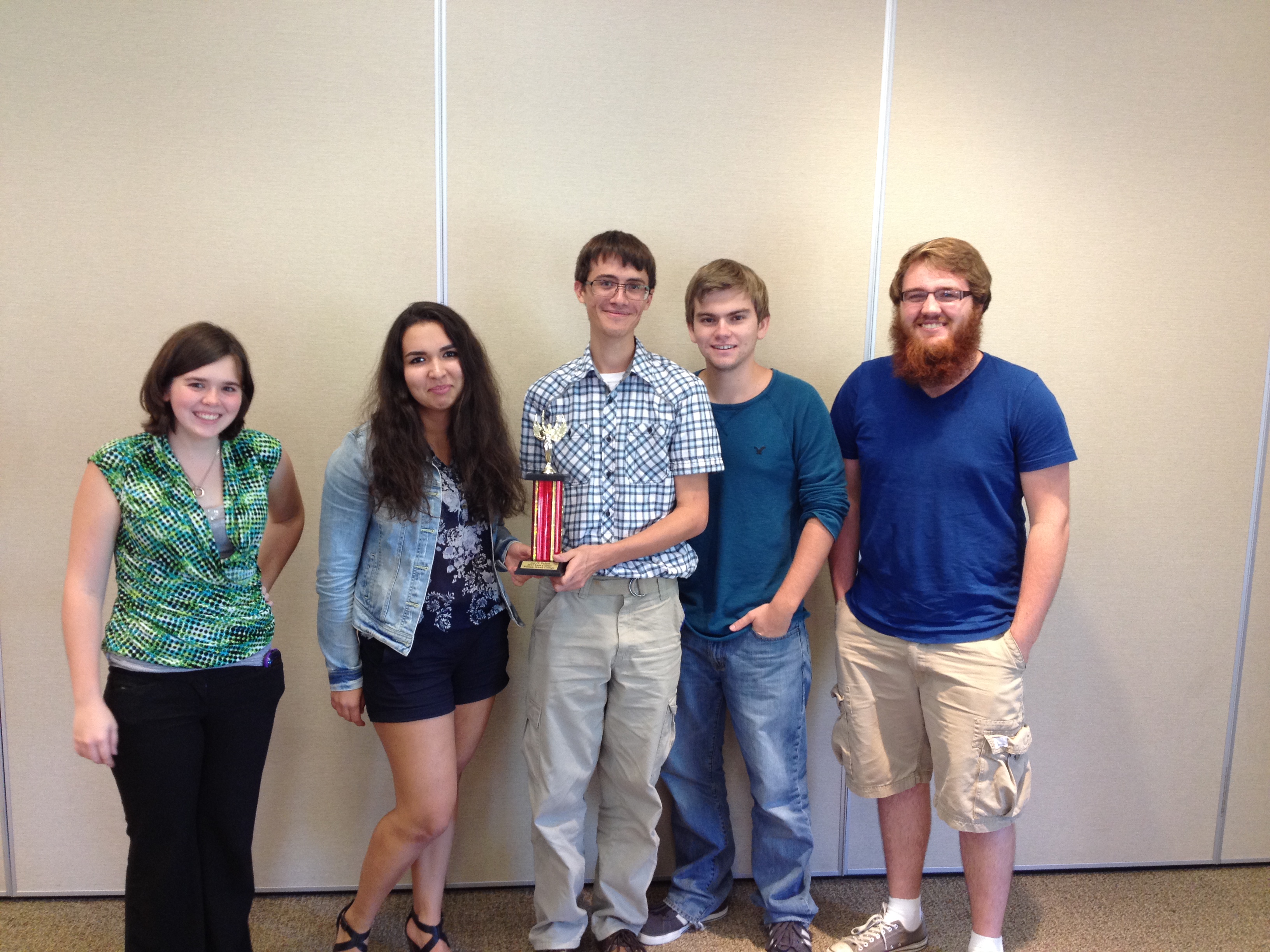 From Left to Right: Elizabeth Graham, Mary Makarishcheva, Adam Kaul, Alex Baldwin and Gage Simmons Photo credit: Joseph Blasdel, Ph.D.