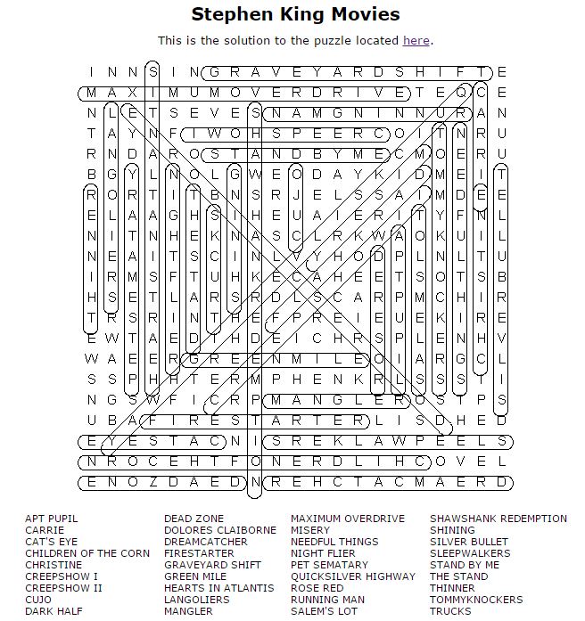 wordsearch answers