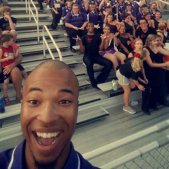 Matthew Roberts with the Marching Bearcats at an exciting football game. Photo Credit: Matthew Roberts