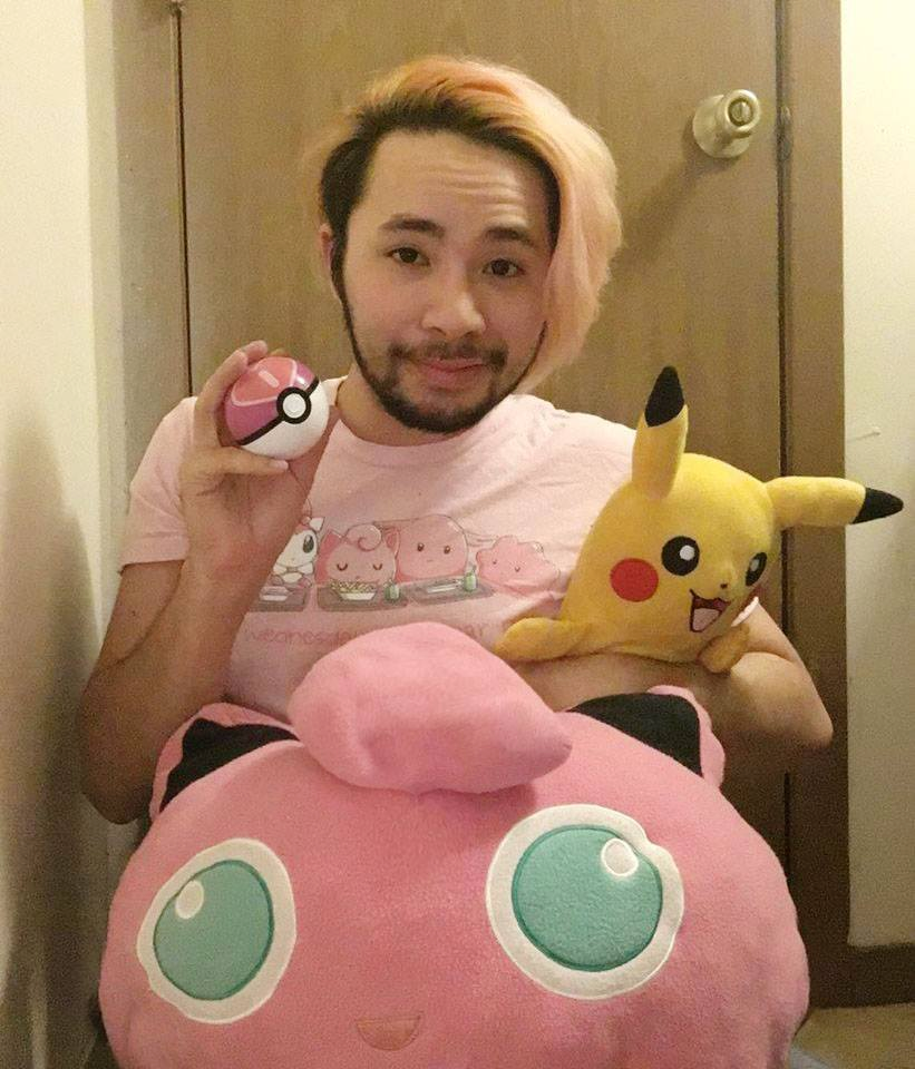 Deric Phan with a few of his Pokemon friends Pikachu and Jiggly Puff.